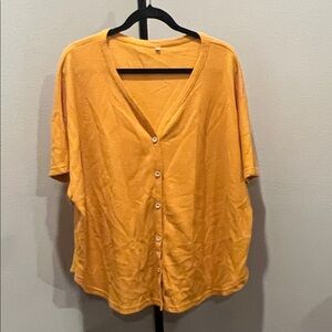 Women's Yellow Button-Up Top